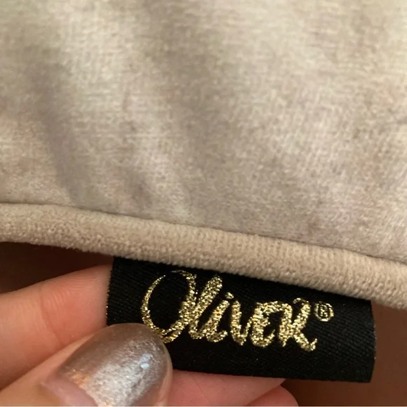 Oliver White & Gold Eyelashes Accent Throw Pillow - Picture 9 of 11